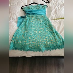 Betsey Johnson Vintage Teal/Gold dress sz 6